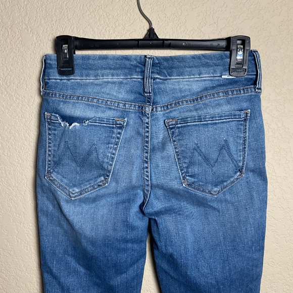 MOTHER‎ Womens 24 Looker Ankle Fray Distressed Midrise Blue Denim Jeans - Picture 6 of 9